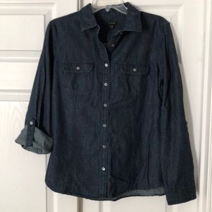 Talbots Dark Denim Blouse Size 14